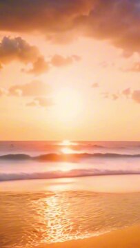 vertical 9:16 sunset on the beach background