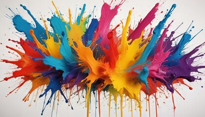 Abstract black in splash, paint, brush strokes, white background