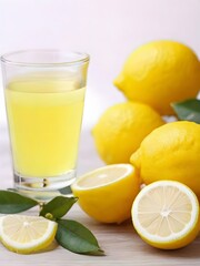 lemon juice and lemon, homemade fresh lemonade 