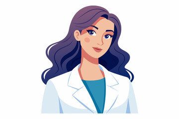 Beautiful Women Doctor Vector in White Coat.