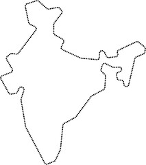 dot line drawing of india map.