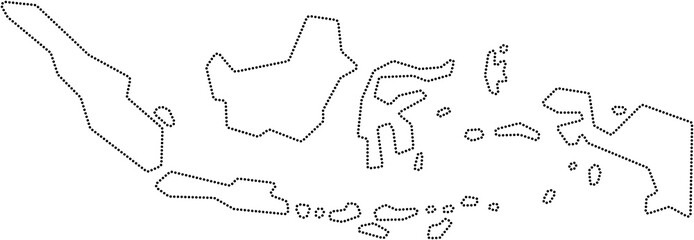 dot line drawing of indonesia map.