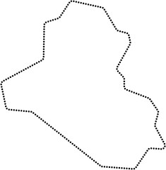 dot line drawing of iraq map.