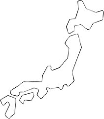 dot line drawing of japan map.