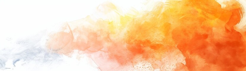 Abstract orange watercolor background banner white space in the center of the picture, warm colors Generative AI
