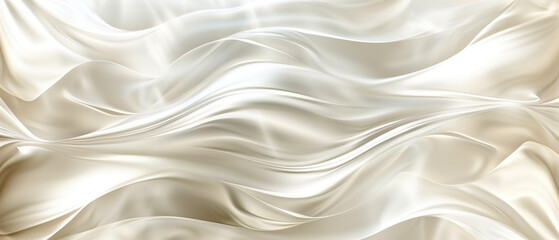 Obraz premium Elegant Flow of Cream-Colored Satin Fabric with Luxurious Silky Texture.