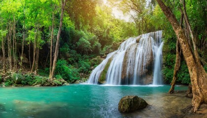 Fototapeta na wymiar The Graceful Dance of a Thai Forest Waterfall