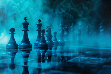 abstract blue background for games like chess - obrazy, fototapety, plakaty