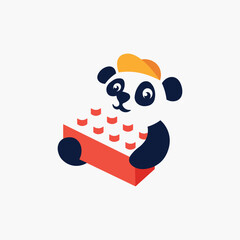 Vector illustration of cute panda logo