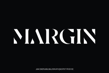 Elegant luxury stencil type alphabet display font vector