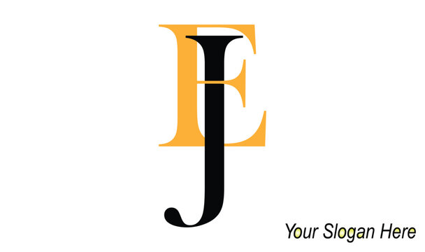 Initial letter EJ, JE, E, J uppercase modern logo design template elements. black letter Isolated on white background. can be used for business, consulting group company.