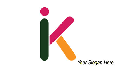 Alphabet letters Initials Monogram logo IK, IK INITIAL, IK letter