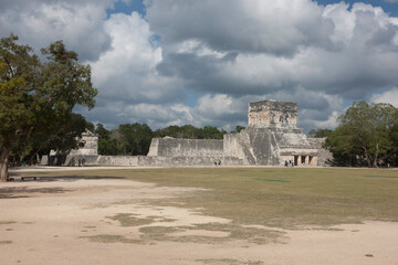 Mexico ruins of the Mayan city of Chichen Itza on an ordinary winter day