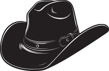 cowboy hat engraved vector illustration