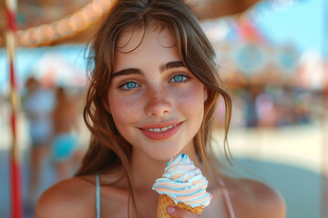 Radiant Smile with a Swirl of Soft-Serve