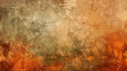 A rustic oil paint background with earthy tones of sienna ochre and olive green.