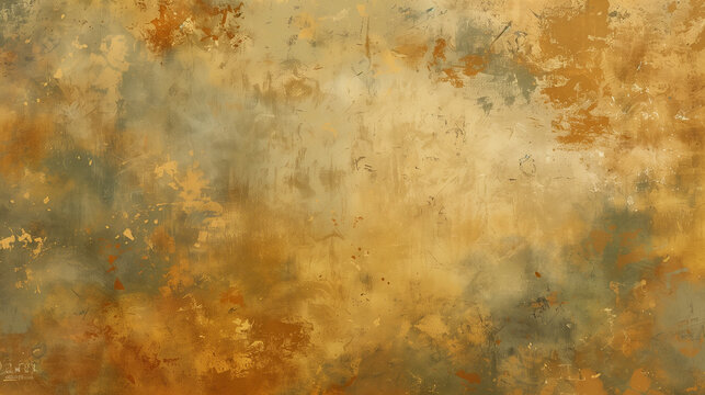 A rustic oil paint background with earthy tones of sienna ochre and olive green.