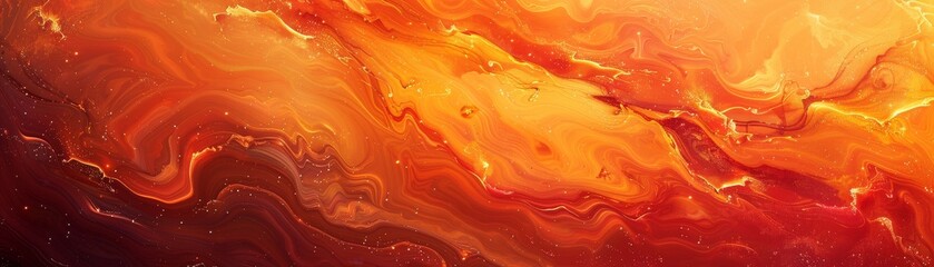 Warm Swirling Abstract of Orange and Red Hues Resembling Liquid Fire