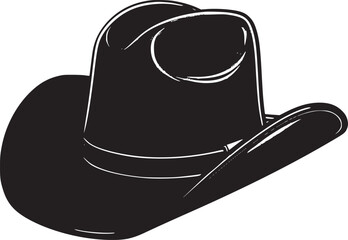 cowboy hat engraved vector illustration