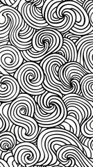 Patterns: A coloring book page showcasing a mesmerizing tessellation pattern, with repeating shapes that interlock seamlessly