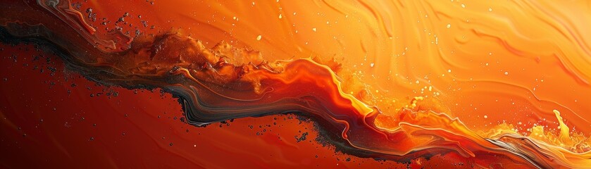 Abstract painting with bright orange and yellow colors