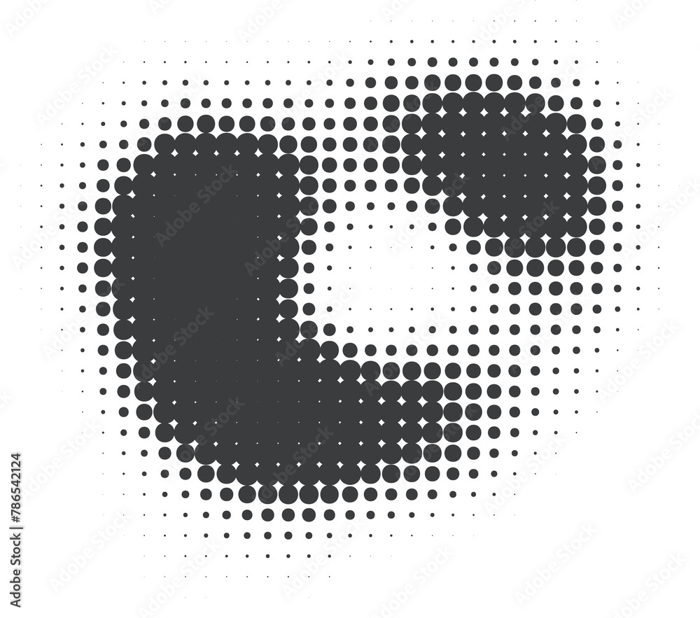 Poster dotted shape with halftone gradient. abstract circle element. curve wavy round. fluid circular textu