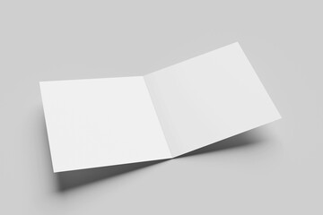 Blank bi-fold square brochure for mockup