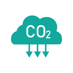 CO2 Icon. Emissions Reduction of Carbon eps10
