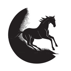running horse vector, illustration
