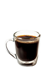 Transparent Glass Cup of Black Coffee - Isolated on White Transparent Background, PNG
