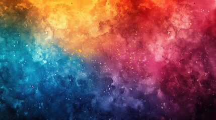 Fototapeta premium A colorful painting of a galaxy with blue, red, and yellow colors