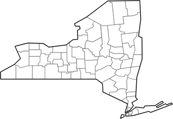 outline drawing of new york state map.