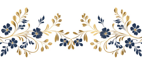 PNG Vintage floral ornament frame border graphics pattern white background - obrazy, fototapety, plakaty