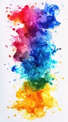 Fototapeta premium A colorful spray paint splatter with a rainbow of colors