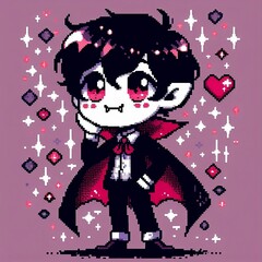 pixel art cute vampire