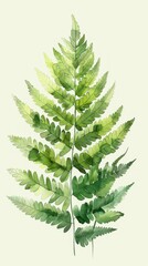 A watercolor painting of a green leafy plant