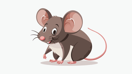 Cartoon mouse Flat vector isolated on white background