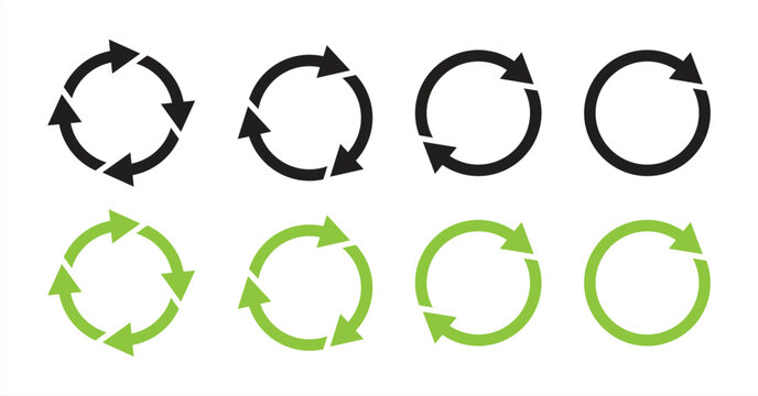 simple vector icon set about Circle arrows - vector.