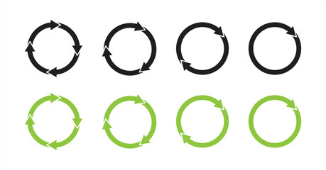 simple vector icon set of Circle arrows
flat style, cycle icon for website design, logo, app, arrow cycle symbol in black and green