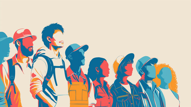 People of different professions together outline illustration, People of different professions, worker of different profession, workers, labor day, workers day, professional workers, workers