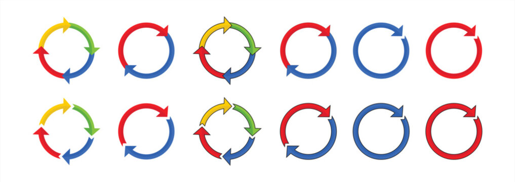 collection of simple vector icons about Circle arrows -
Circle arrow for infographic icons set