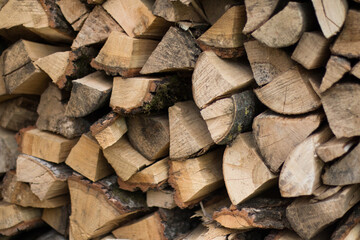 Background of a lot of firewood. Great wood texture.