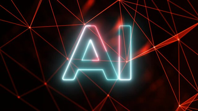 AI  futuristic lines, computer shape