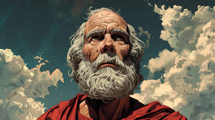 Historical Character made with AI, from ancient Greece his name was Socrates - obrazy, fototapety, plakaty