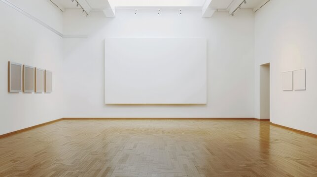 gallery interior room with frames. Concept empty place for editing. 