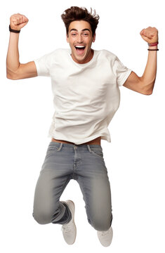 PNG Smiling young man celebrating shouting laughing portrait