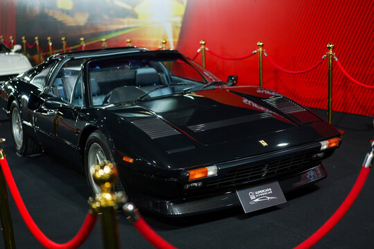 Bangkok, Thailand - 5th April 2024: Sports car Ferrari 308 GTS Quattrovalvole on display at the Motor Show 2024.