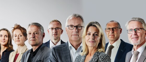 Fototapeta premium Portrait of business people against white background
