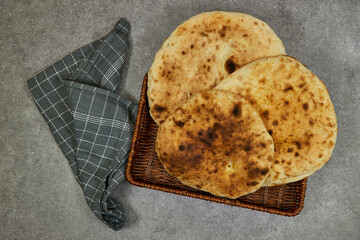Algerian homemade bread named matlouh in arabic