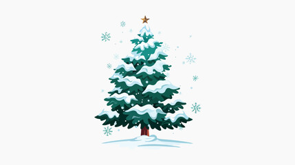 Christmas tree vector flat winter Flat vector